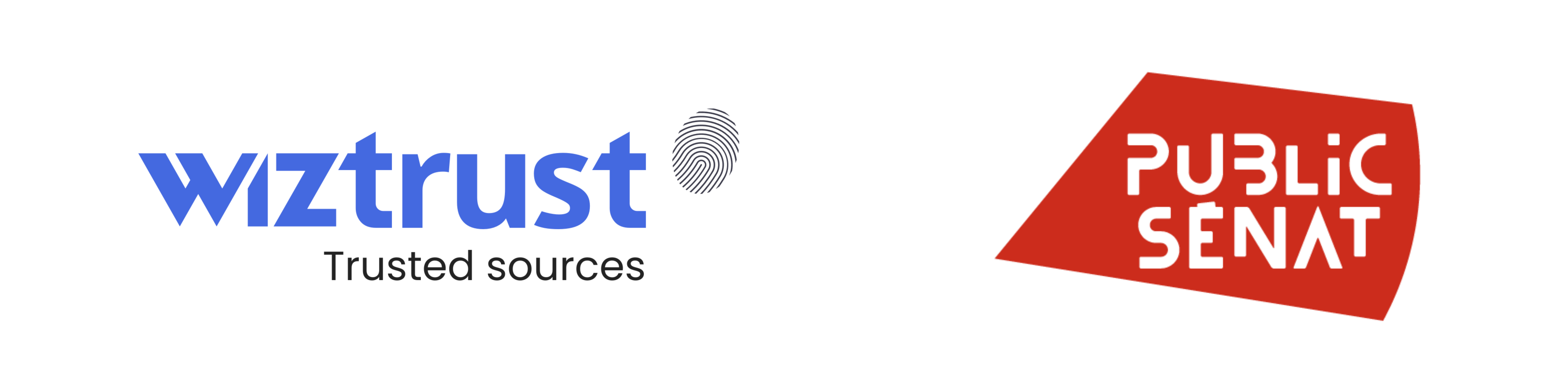 Wiztrust logo et public sénat logo